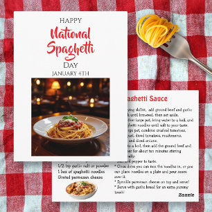 Gelukkige Nationale Spaghettidag 4 januari Briefkaart