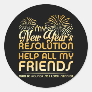 Gelukkige Nieuwjaarsavond NYE 2024 Party Resulutio Ronde Sticker