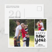 Gelukkige Nieuwjaarsvakantie Foto Eenvoudig Modern Feestdagenkaart (Voorkant / Achterkant)