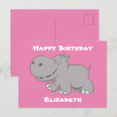 Gelukkige Nijlpaard Briefkaart (Voorkant / Achterkant)