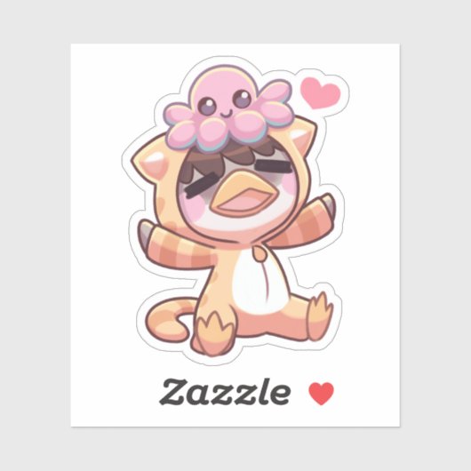 Gelukkige octopus - Sticker (Vel)