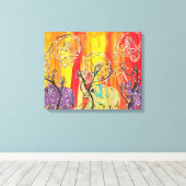 Gelukkige Olifant Parade Canvas Afdruk (Insitu (Houten vloer))