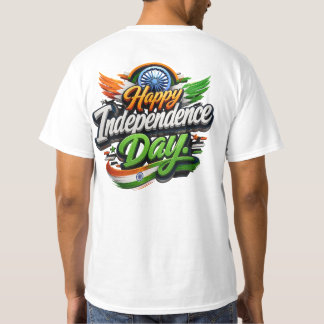 Gelukkige Onafhankelijkheidsdag 3D Indiase Vlag Pa T-shirt