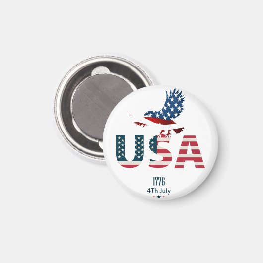 Gelukkige Onafhankelijkheidsdag 4 juli Magneet (Voorkant / Achterkant)