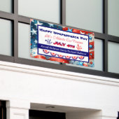 Gelukkige Onafhankelijkheidsdag | 4 juli Spandoek (Buitenkant Gebouw)