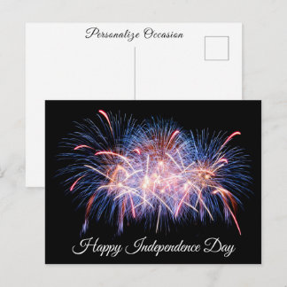 Gelukkige Onafhankelijkheidsdag Kleurrijk Vuurwerk Feestdagenkaart