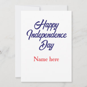 gelukkige onafhankelijkheidsdag rood blauw naam am kaart