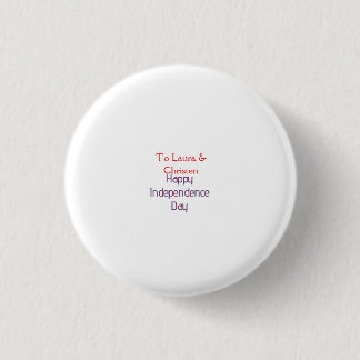 gelukkige onafhankelijkheidsdag rood blauw naam da ronde button 3,2 cm
