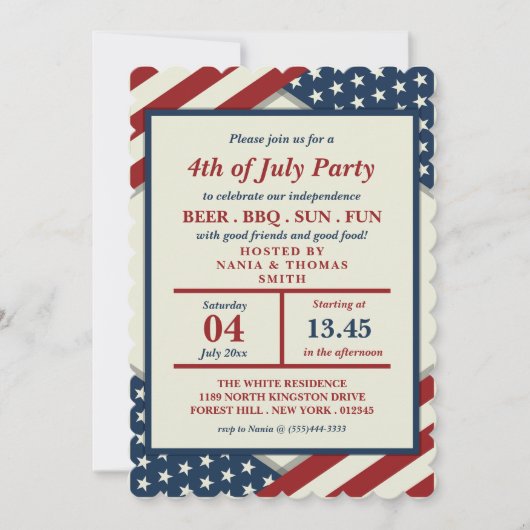 Gelukkige Onafhankelijkheidsdag van Amerika Kaart (Voorkant)