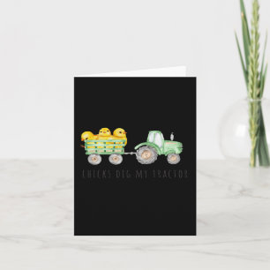 Gelukkige Paasdag Leuke Kuikens Graaf Mijn Tractor Kaart