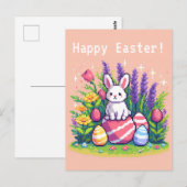 Gelukkige Paashaas 8 bit pixel art Briefkaart (Voorkant / Achterkant)
