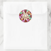 Gelukkige Paashaas en eieren Ronde Sticker (Tas)