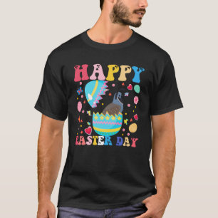 Gelukkige paashaas kwartel paasdag groovy t-shirt