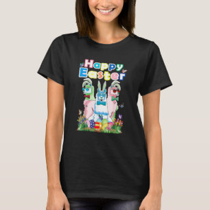 Gelukkige paashaas lama paasei outfit meisjes T T-shirt