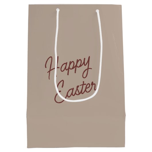 Gelukkige paashaas met chocolade hart medium cadeauzakje (Achterkant)