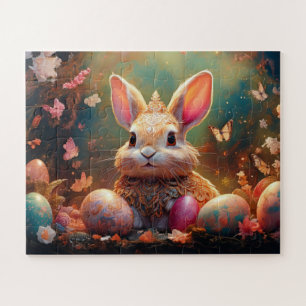 Gelukkige paashaas met paaseieren legpuzzel