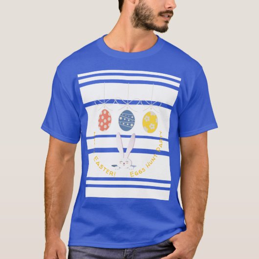 Gelukkige Paaslente Vakantie schattige konijneneie T-shirt (Voorkant)