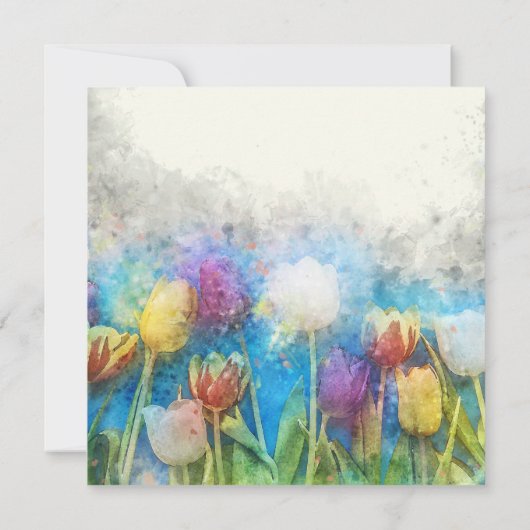 Gelukkige paasmooie tulpen kaart (Achterkant)