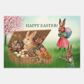 , gelukkige paaspapierbladen inpakpapier vel (Voorkant 2)