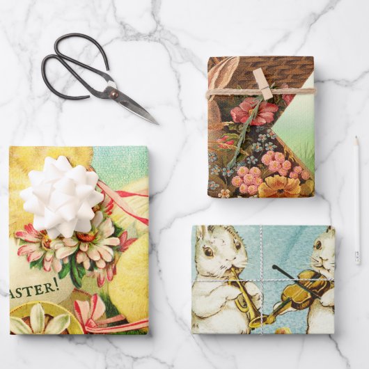 , gelukkige paaspapierbladen inpakpapier vel (Voorkant)