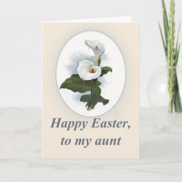 Gelukkige Paastante, mooie witte Calla lelies Feestdagen Kaart