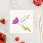 Gelukkige Paastulp paarse lentenaam papieren serve Servetten (Insitu)