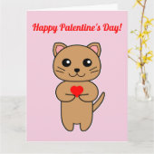 Gelukkige Palentine's Day! - Roze Achtergrond Kaart (Gele Bloem)