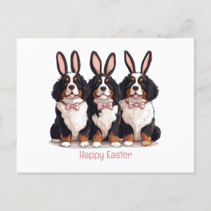 Gelukkige Pasen Berner Berg Honden Feestdagenkaart