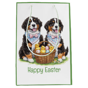 Gelukkige Pasen Berner Berg Honden Medium Cadeauzakje