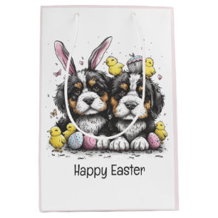 Gelukkige Pasen Berner Berg Honden Medium Cadeauzakje