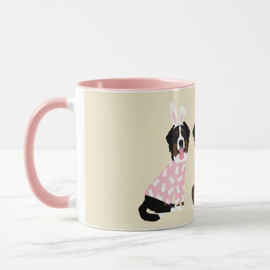 Gelukkige Pasen Berner Berg Honden Mok (Links)