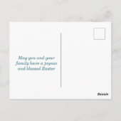 Gelukkige Pasen Blauw en Witte Eieren Groet Briefkaart (Achterkant)