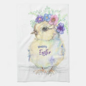 Gelukkige Pasen chick keuken handdoek (Verticaal)