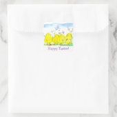 Gelukkige Pasen Chicks Lady Bug Vierkante Sticker (Tas)