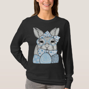 Gelukkige Pasen Cute Bunny Konijn Gezicht Tie Dye  T-shirt