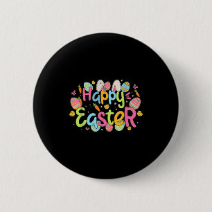 Gelukkige Pasen Cute Bunny Oren En Paasei Hu Ronde Button 5,7 Cm
