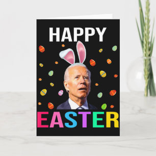 Gelukkige Pasen Dag Grappige Joe Biden Konijn Ei T Kaart