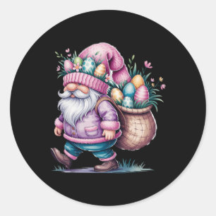 Gelukkige Pasen Dag Kabouter Konijn Eieren Schatti Ronde Sticker