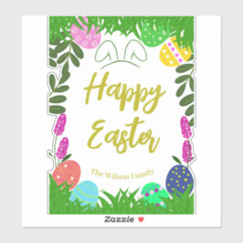 Gelukkige Pasen Decoratieve Eieren Hunt Sticker