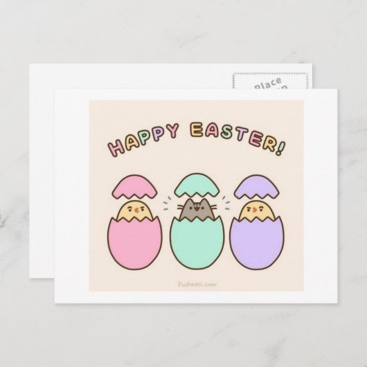 Gelukkige Pasen! Feestdagenkaart (Voorkant / Achterkant)