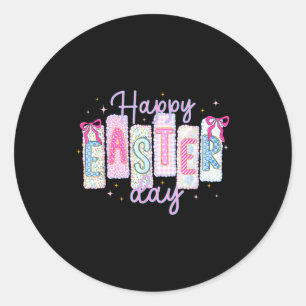 Gelukkige Pasen Funny Bunny Konijnenliefhebbers Ei Ronde Sticker