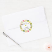 Gelukkige Pasen Gele Daffodil Hart Envelop Afdicht Ronde Sticker (Envelop)