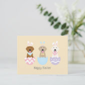 Gelukkige Pasen Golden Retriever Honden Briefkaart (Staand voorkant)