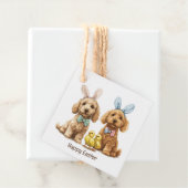 Gelukkige Pasen Goldendoodle Honden Bedankjes Labels (In situ)