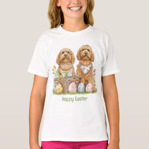 Gelukkige Pasen Goldendoodle Honden T-shirt