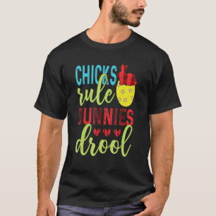 Gelukkige Pasen Grappige Kuikens Regel Bunnies Dro T-shirt
