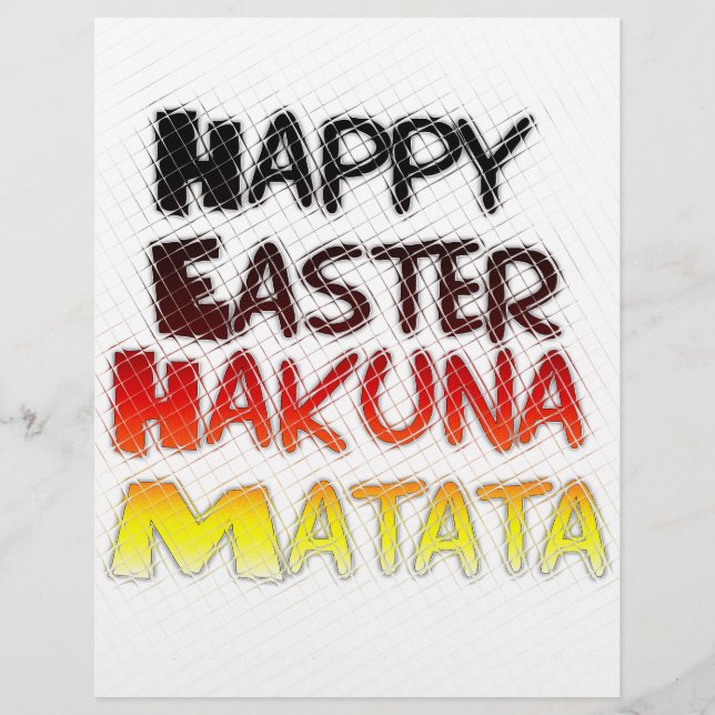 Gelukkige Pasen: Hakuna Matata Text Art Design (Voorkant)