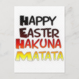 Gelukkige Pasen: Hakuna Matata Text Art Design Feestdagenkaart