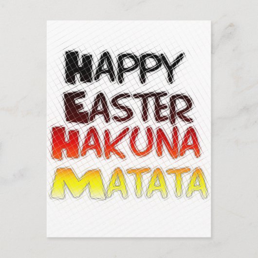 Gelukkige Pasen: Hakuna Matata Text Art Design Feestdagenkaart (Voorkant)