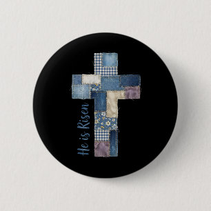 Gelukkige Pasen Hij Is Opgestaan Jezus Christelijk Ronde Button 5,7 Cm